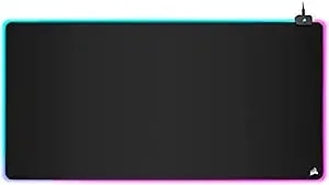 Corsair mm700 Rgb Extended 3xl Cloth Gaming Mouse Pad/Desk Mat - Massive 1,220mm X 610mm (48” X 24”) Cloth Surface, 360° Three-Zone Rgb Lighting, Two Usb Ports - Black