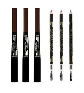 Eyebrow Pencils For Women– 3x Secret Of Pharaoh Dual Eyebrow Natural Espresso Bundle With 3x Precision Brow Pencil – Espresso By Ebin New York– Defines And Sets Brows– Gift Set (6 Items)