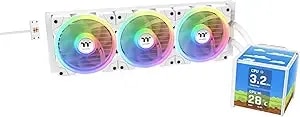 Thermaltake Minecube 360 Ultra Cpu Liquid Cooler; Intel/Amd Compatible; 3x120mm 500~2000rpm Swafan Ex Argb;Magforce 2.0. 4x 3.95 Tft Lcd Screens; Swappable Fan Blades; Snow; Cl-w482-pl12sw-A
