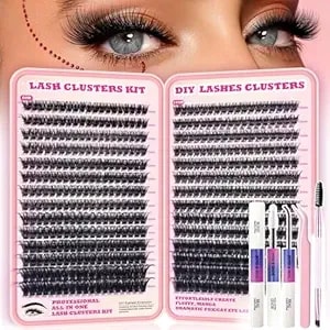 518pcs Fluffy Lash Clusters Kit Manga Eyelash Clusters 10-18mm 80d 100d Diy Lashes Cluster Eyelash Extensions Kit Individual D Curl False Eyelashes With Bond Seal Tweezers Brush