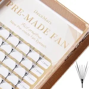 Decemars Anime Butterfly Wing Spire Eyelash Extensions 0.07 C Curl 11mm Feather Shape Comic Winged Lash Clusters Manga Individual Lashes Matte Black Wispy Premade Fans Fairy Lashes (a08-C-0.07-11mm)