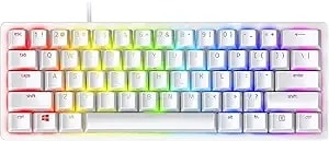 Razer Huntsman Mini (Purple Switch) - Compact 60% Gaming Keyboard (Clicking Optical Switches, Doubleshot Pbt Keycaps, Removable Usb-C Cable) Qwerty Us Layout - Mercury White