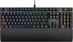 Asus Rog Strix Scope Ii Gaming Keyboard, Pre-Lubed Rog Rx Red Linear Optical Switches, Sound-Dampening Foam, Pbt Doubleshot Keycaps, Streaming Hotkeys, Multi-Function Controls, Wrist Rest