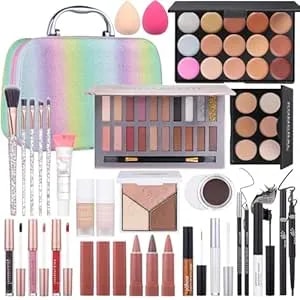 Makeup Kit For Women Full Kit, Makeup Set For Girls Teen Women, Makeup Gift Set With Eyeshadow Palette, Foundation, Concealer, Lipstick, Brushes (20 Color Makeup Kit)