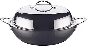 Hestan - Nanobond Collection - Titanium Stainless Steel 14-Inch Wok With Lid - Toxin, Pfas, & Chemical Free Clean Cookware, Induction Cooktop Compatible