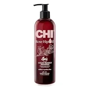 Chi Rosehip Oil Protecting Shampoo, Gently Cleanses Color-Treated Hair & Helps Retain Color, Sulfate, Paraben, & Cruelty-Free, 11.5 Oz