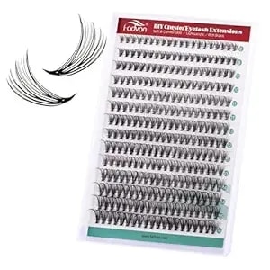 Fadvan 280pcs Individual Lash Extensions, 20d Lash Clusters Volume Mix Pack, 8-16mm Mix Lengths C Curl 0.07mm Thickness Professional Individual Eyelash Clusters