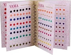 Vama Plain Round Small Bind Book Forehead Sticker Indian Booklet For Women (Mini Bindis Booklet - 504 Bindis) Small (4mm To 6mm) Multicolor