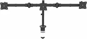 Startech.Com Desk Mount Triple Monitor Arm - Ergonomic Vesa 3 Monitor Mount Up To 27" - Articulating & Height Adjustable Pole Mount - Tilt/Swivel/Rotate Lcd/Led Screen - Desk Clamp/Grommet (Armtrio)