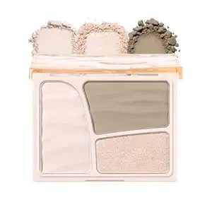 3 Color Face Contour & Highlight Palette, Matte & Shimmer Highlighter Contour Pallete Compact, Powder Contour Kit With Argan Kernel Oil, Jojoba Seed Oil, Vitamin E For Cool Fair Skin Tone (02)