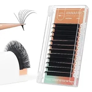 Easy Fan Eyelash Extension Automatic 1s Flowering 0.07 D Curl 8-15mm Mix Individual False Lashes Natural Soft Matte Black Volume Lash Extensions Supplies (0.07 D, 8-15mm Mix)