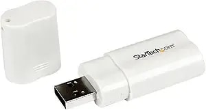 Startech.Com Usb To Stereo Audio Adapter Converter - Usb Stereo Adapter - Usb External Sound Card - Laptop Sound Card , Taa (Icusbaudio)