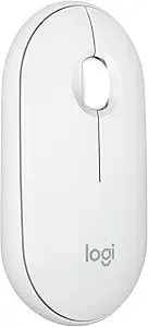 Logitech Pebble Mouse 2 m350s Slim Bluetooth Wireless Mouse, Portable, Lightweight, Customizable Button, Quiet Clicks, Easy-Switch For Windows, Macos, Ipados, Android, Chrome Os - Tonal White