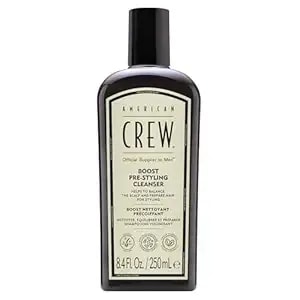 American Crew Men'S Pre Styler Boost Shampoo For Fine & Thin Hair, Instantly Volumizing Formula, Adds Volume, Lift, & Shine, Vegan, 8.4 Fl Oz