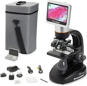 Celestron – Tetraview Lcd Digital Microscope – Biological Microscope With A Built-In 5mp Digital Camera – Adjustable Mechanical Stage –Carrying Case And 2gb Micro Sd Card