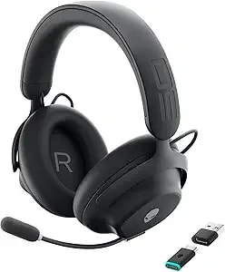 Alienware Pro Wireless Gaming Headset - Wired/Wireless, Bluetooth 5.3, 15 Minute Fast Charging, Audio Output 20 Hz, Battery Talk Time (Anc On) Up To 24 Hrs (Bluetooth), Dark Side Of The Moon