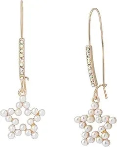 Betsey Johnson Jewelry Women'S Celestial Soiree Pearl Dangle Earrings