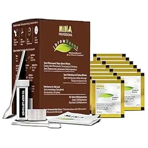Mina Ibrow Hair Color Refill Pack Medium Brown - Natural Spot Coloring And Professional Hair Tinting Powder, Water And Smudge Proof - No Ammonia, No Lead With 100% Gray Converge