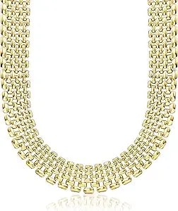 Ross-Simons 14kt Yellow Gold-Plated Panther-Link Necklace