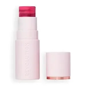 Revolution Beauty London, Skin Silk Marble Blush Stick, Buildable Color For Cheek, Eye, & Lip, Cream-To-Powder Formula, Vegan & Cruelty-Free, Berry Flush, 0.15 Oz