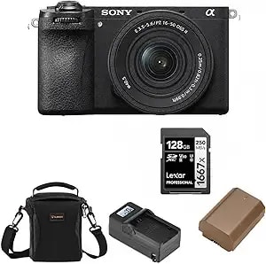 Sony Alpha a6700 Aps-C Mirrorless Camera With E Pz 16-50mm F/3.5-5.6 Oss Ii Lens, Bundle With 128gb Sd Card, Extra Battery, Shoulder Bag, Card Reader, Charger, Sony 1 Year Limited Warranty