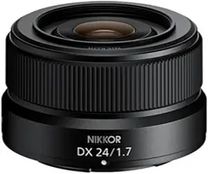 Nikon Nikkor Z Dx 24mm F/1.7 - Extra-Large Aperture Wide-Angle Prime Lens For Aps-C Size/Dx Format Z Series Mirrorless Cameras - Nikon Usa Model, Black