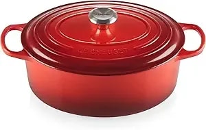 Le Creuset Enameled Cast Iron Signature Oval Dutch Oven, 6.75 Qt., Cerise