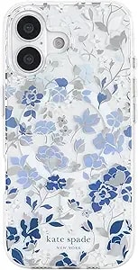 Kate Spade New York Iphone 17 Case - Compatible With Magsafe - Designer Phone Case - Flowerbed Blue Gems