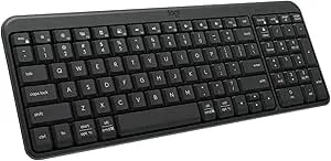 Logitech K250 Bluetooth Keyboard With Numpad, Easy Connectivity, Compact Wireless Keyboard Made With Recycled Plastic, Spill-Resistant, Comfortable Keys - Windows/Macos - Graphite